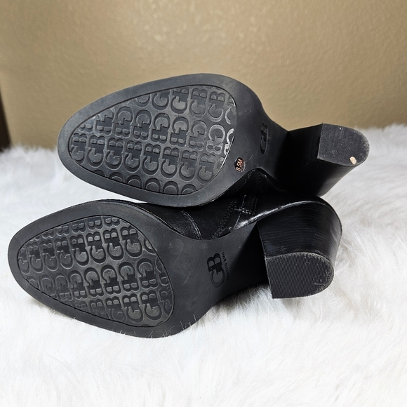 Gianni Bini Black Leather Knee High Boots Block Heel Size 8.5 M - Picture 3 of 12